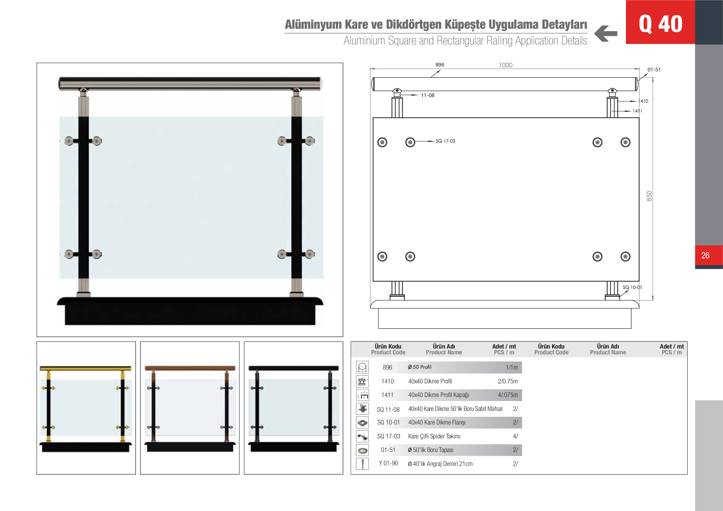 Küpeşte Kare Sistemleri 21